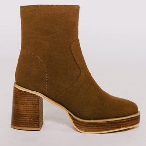 Chic bootie has 2 inch heel